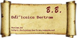 Bölcsics Bertram névjegykártya